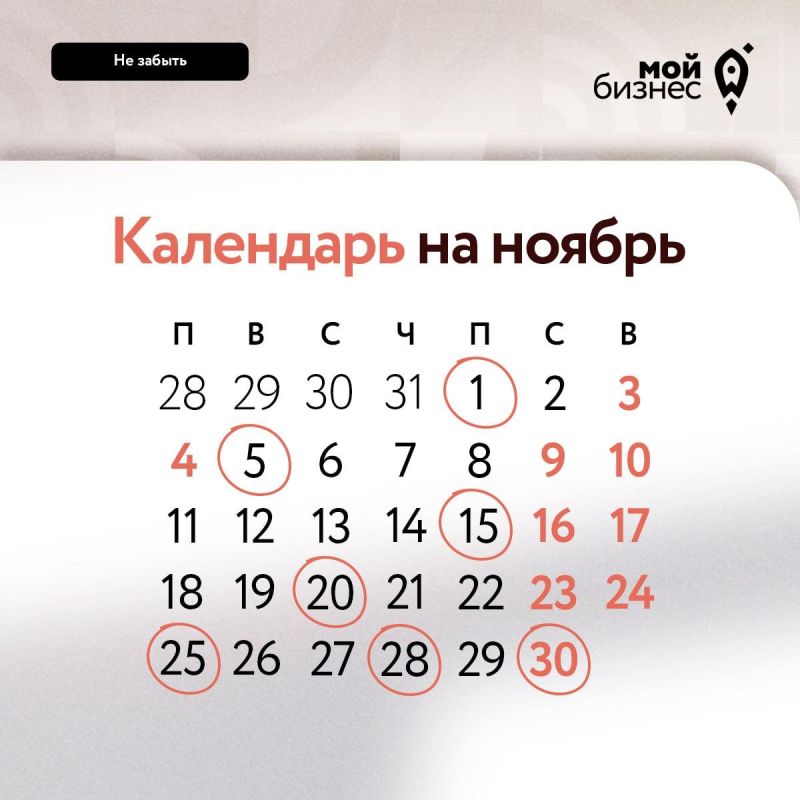 О чём не забыть в ноябре